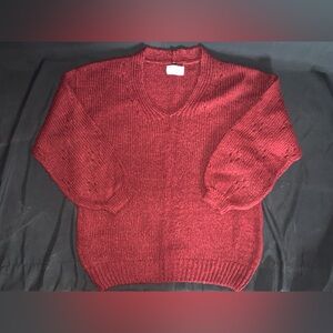 ASOS Maternity V-Neck Sweater in Burgundy Red